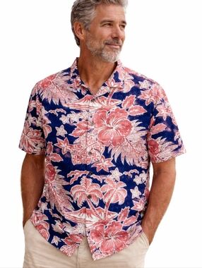 Tommy Bahama Veracruz Cay Hawaiian Shirt Men Large Tropical Camp Aloha Vacation